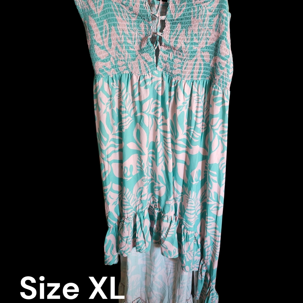 Tropical Print Maxi Dress - Size XL